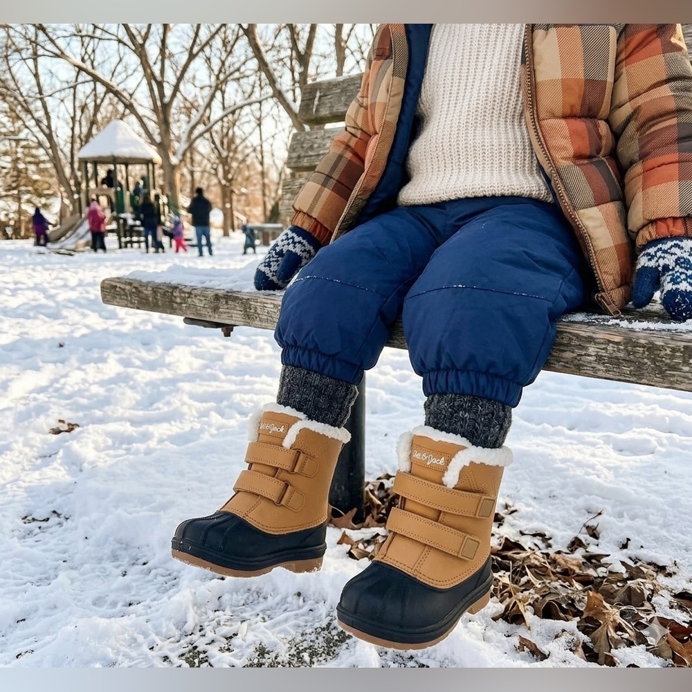 Cat & Jack Toddler Denver Waterproof Snow Boots Brown/Black Size 11